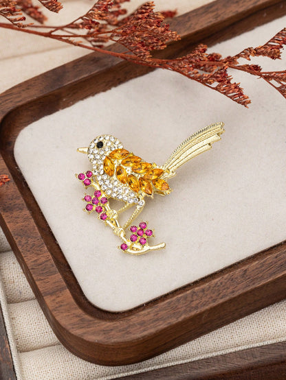 1pc Elegant Luxury Crystal Magpie Bird Brooch, Exquisite Fashion Clothing Pin Accessory- Perfect Gift Dress Accessories Pin For Clothes Bag Charm School Office Accessories Shirts Jacket Jewelry Chris
