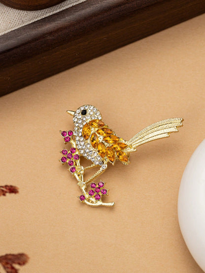 1pc Elegant Luxury Crystal Magpie Bird Brooch, Exquisite Fashion Clothing Pin Accessory- Perfect Gift Dress Accessories Pin For Clothes Bag Charm School Office Accessories Shirts Jacket Jewelry Chris