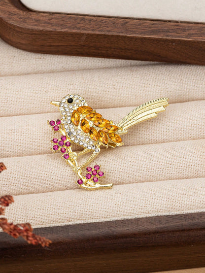 1pc Elegant Luxury Crystal Magpie Bird Brooch, Exquisite Fashion Clothing Pin Accessory- Perfect Gift Dress Accessories Pin For Clothes Bag Charm School Office Accessories Shirts Jacket Jewelry Chris