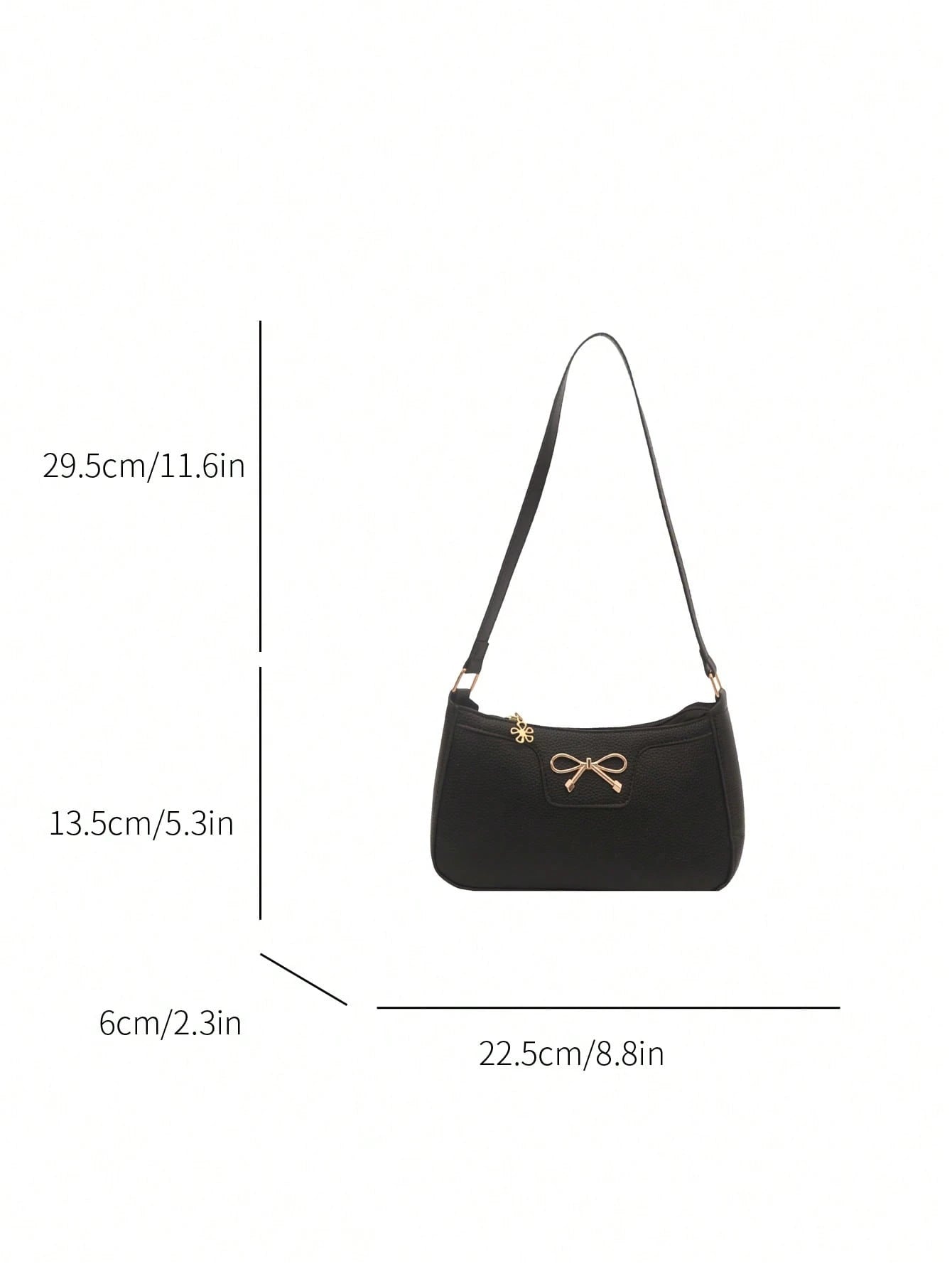 1pc Elegant Women's Crescent Shaped Shoulder Bag, Casual Fashion Artificial Leather Underarm Bag, Polyester Lining, Solid Color Zipper Handbag, Suitable For Various Occasions