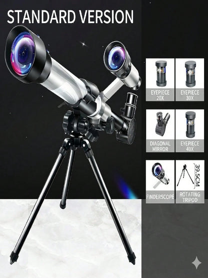 1pc Entry-Level Astronomical Telescope, High-Transmittance Optical Glass Material, Tech-Inspired Minimalist Design, Suitable For Student Astronomy Enlightenment, Family Outdoor Stargazing, Holiday Gif
