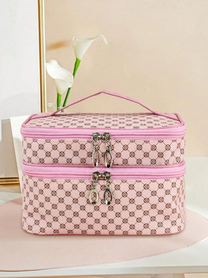 1pc Fashionable Minimalist Waterproof Portable Large Capacity Cosmetic Makeup Tools Storage Bag, Suitable For Home And Travel Bag, Bags, Makeup Bag, Travel, Make Up Bag, Organizer, Storage, Makeup Org