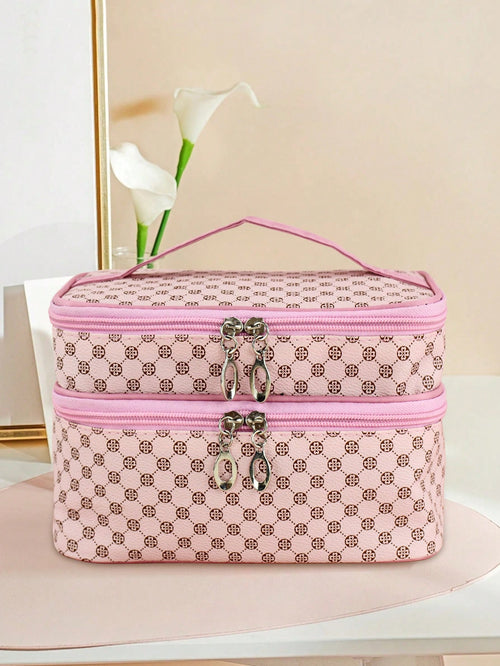 1pc Fashionable Minimalist Waterproof Portable Large Capacity Cosmetic Makeup Tools Storage Bag, Suitable For Home And Travel Bag, Bags, Makeup Bag, Travel, Make Up Bag, Organizer, Storage, Makeup Org