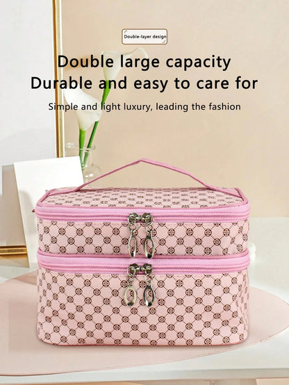 1pc Fashionable Minimalist Waterproof Portable Large Capacity Cosmetic Makeup Tools Storage Bag, Suitable For Home And Travel Bag, Bags, Makeup Bag, Travel, Make Up Bag, Organizer, Storage, Makeup Org