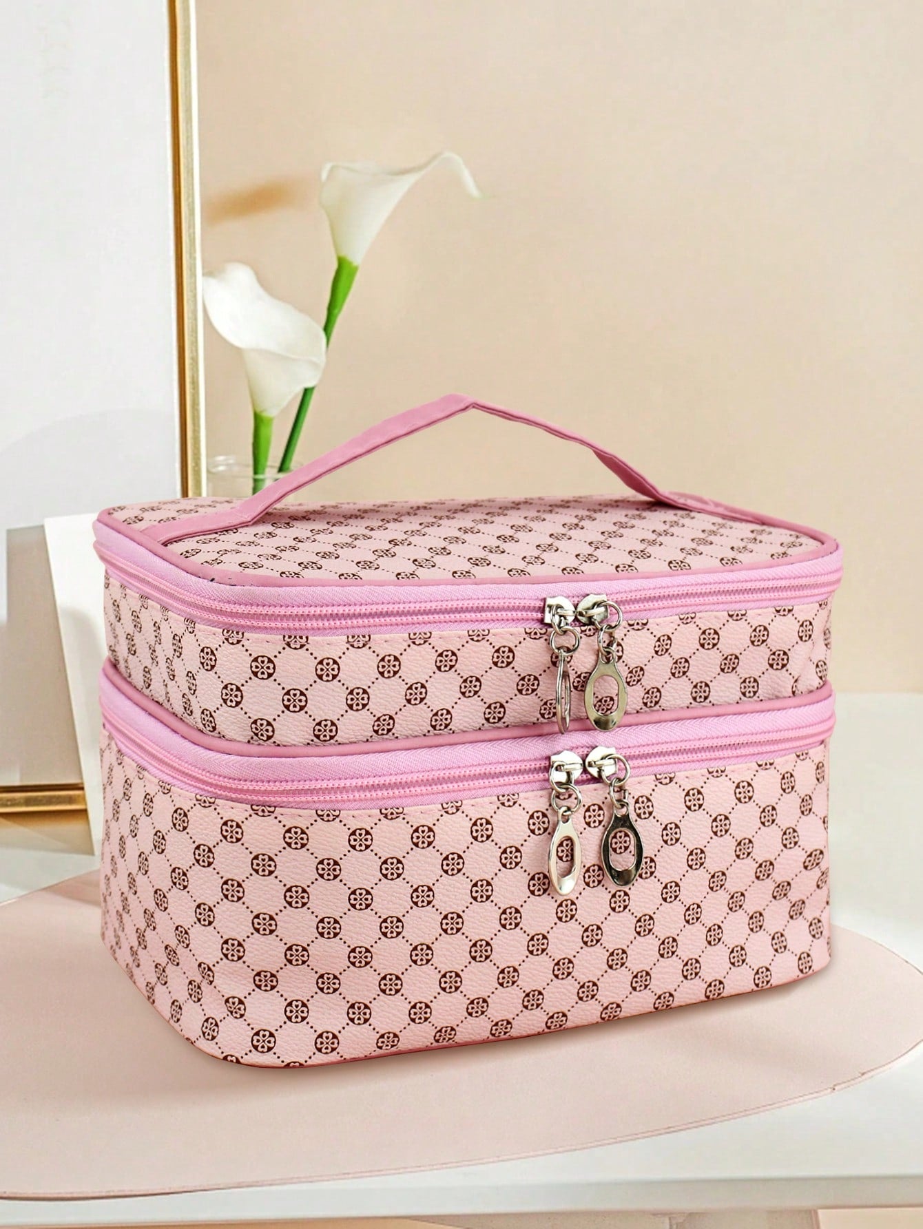1pc Fashionable Minimalist Waterproof Portable Large Capacity Cosmetic Makeup Tools Storage Bag, Suitable For Home And Travel Bag, Bags, Makeup Bag, Travel, Make Up Bag, Organizer, Storage, Makeup Org