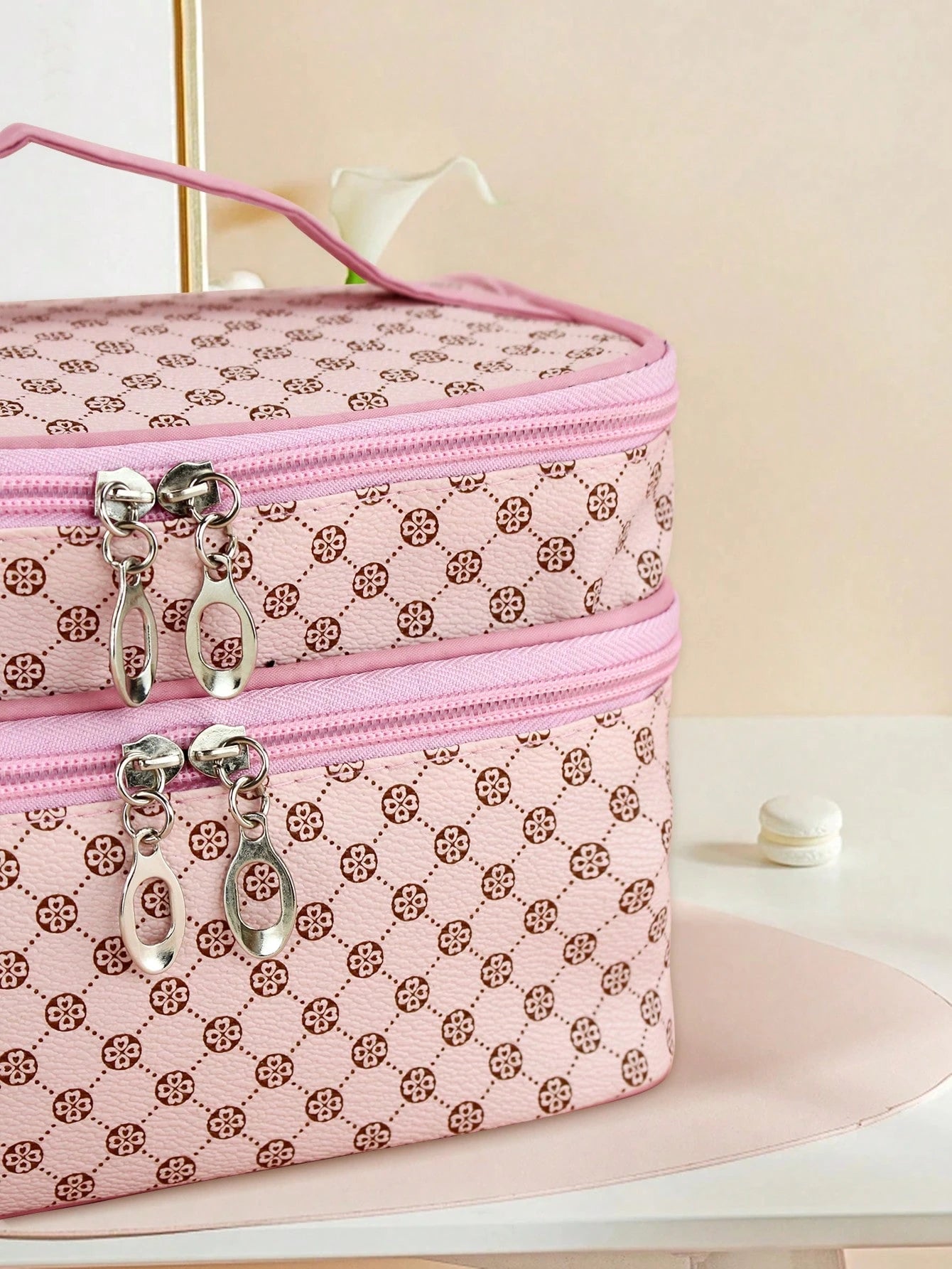 1pc Fashionable Minimalist Waterproof Portable Large Capacity Cosmetic Makeup Tools Storage Bag, Suitable For Home And Travel Bag, Bags, Makeup Bag, Travel, Make Up Bag, Organizer, Storage, Makeup Org
