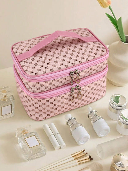 1pc Fashionable Minimalist Waterproof Portable Large Capacity Cosmetic Makeup Tools Storage Bag, Suitable For Home And Travel Bag, Bags, Makeup Bag, Travel, Make Up Bag, Organizer, Storage, Makeup Org