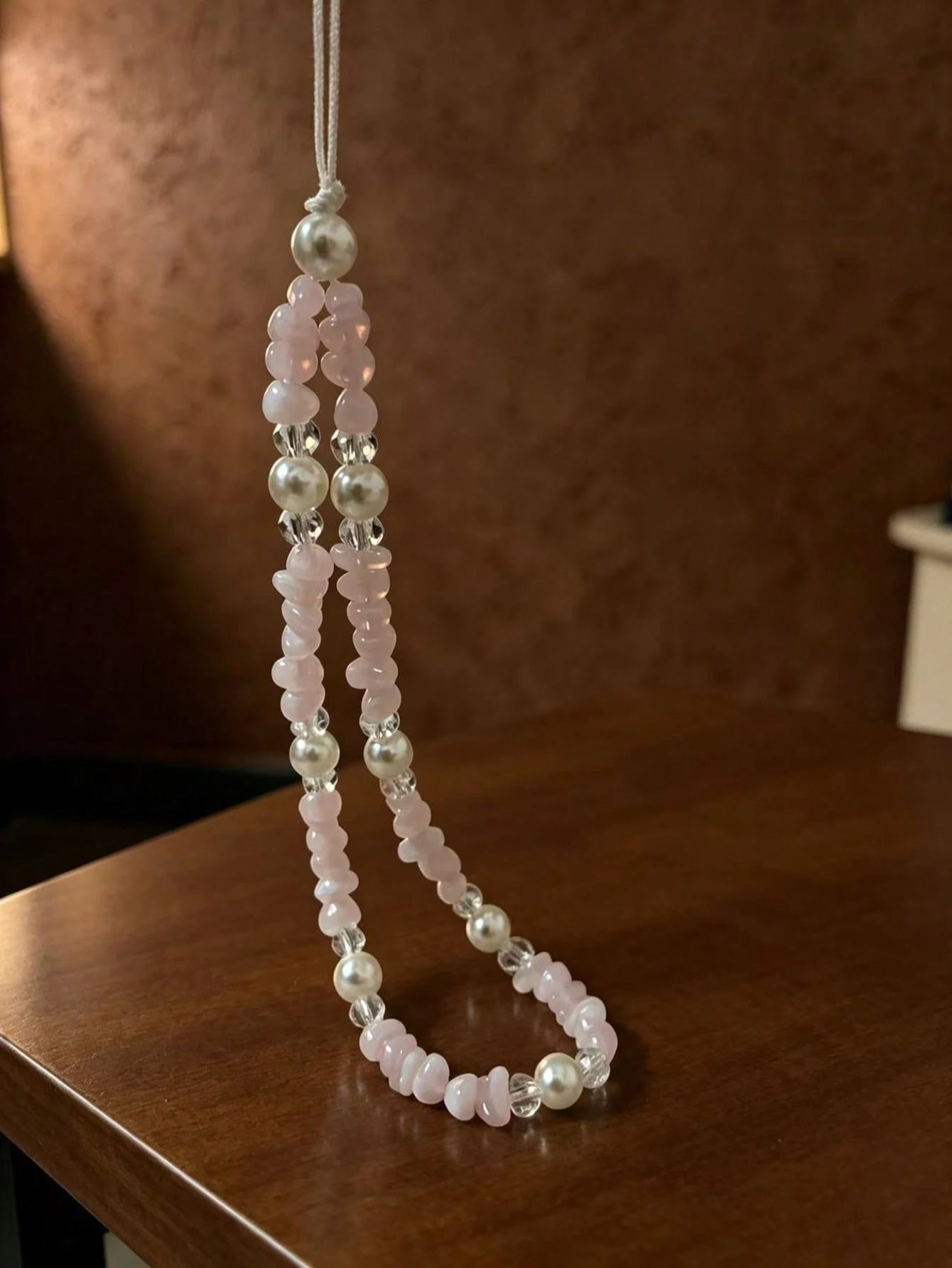 1pc Faux Pearl Decor Beaded Phone Lanyard, Gift Suitable For Mother, Family, Friends, Birthday, Holiday, Phone Pendant, Phone Strap