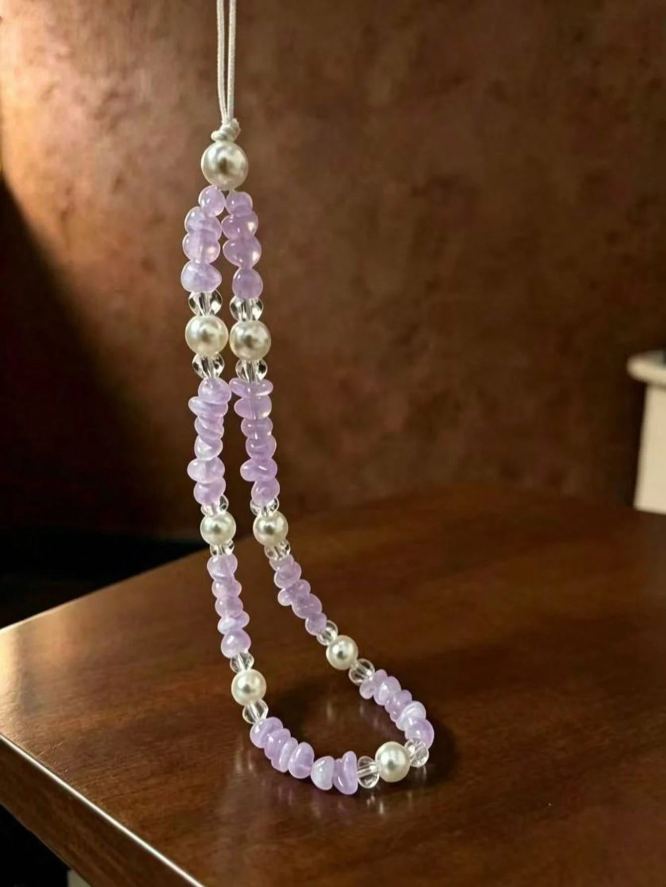 1pc Faux Pearl Decor Beaded Phone Lanyard, Gift Suitable For Mother, Family, Friends, Birthday, Holiday, Phone Pendant, Phone Strap