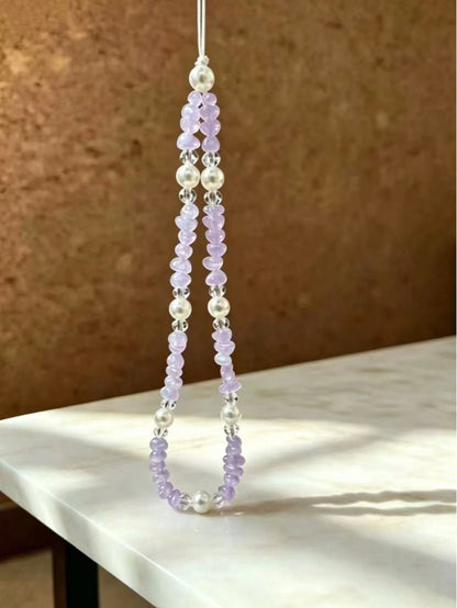 1pc Faux Pearl Decor Beaded Phone Lanyard, Gift Suitable For Mother, Family, Friends, Birthday, Holiday, Phone Pendant, Phone Strap