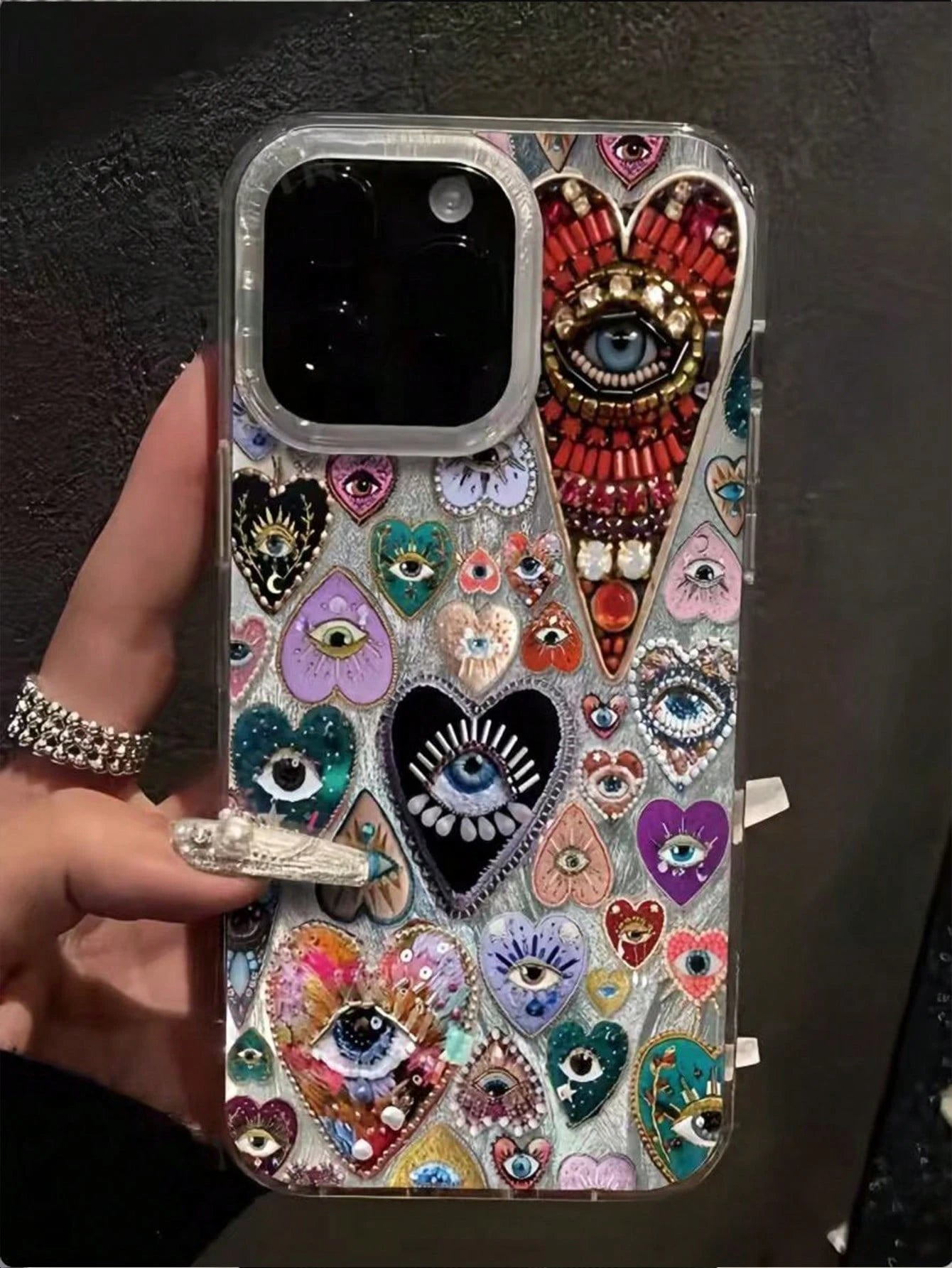 1pc Feather & Diamond Pattern Full Coverage TPU Shockproof Phone Case Compatible With Apple 16, 15, 14, 13, 12, 11 Pro Max