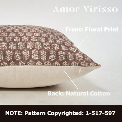 1pc Floral Pillowcase, Neutral Color Farmhouse Style Living Room Throw Pillow Cover, Decorative Cushion Cover, Sofa Pillowcase, Suitable For Living Room, Sofa, Bed, Bedroom And Other Scenes