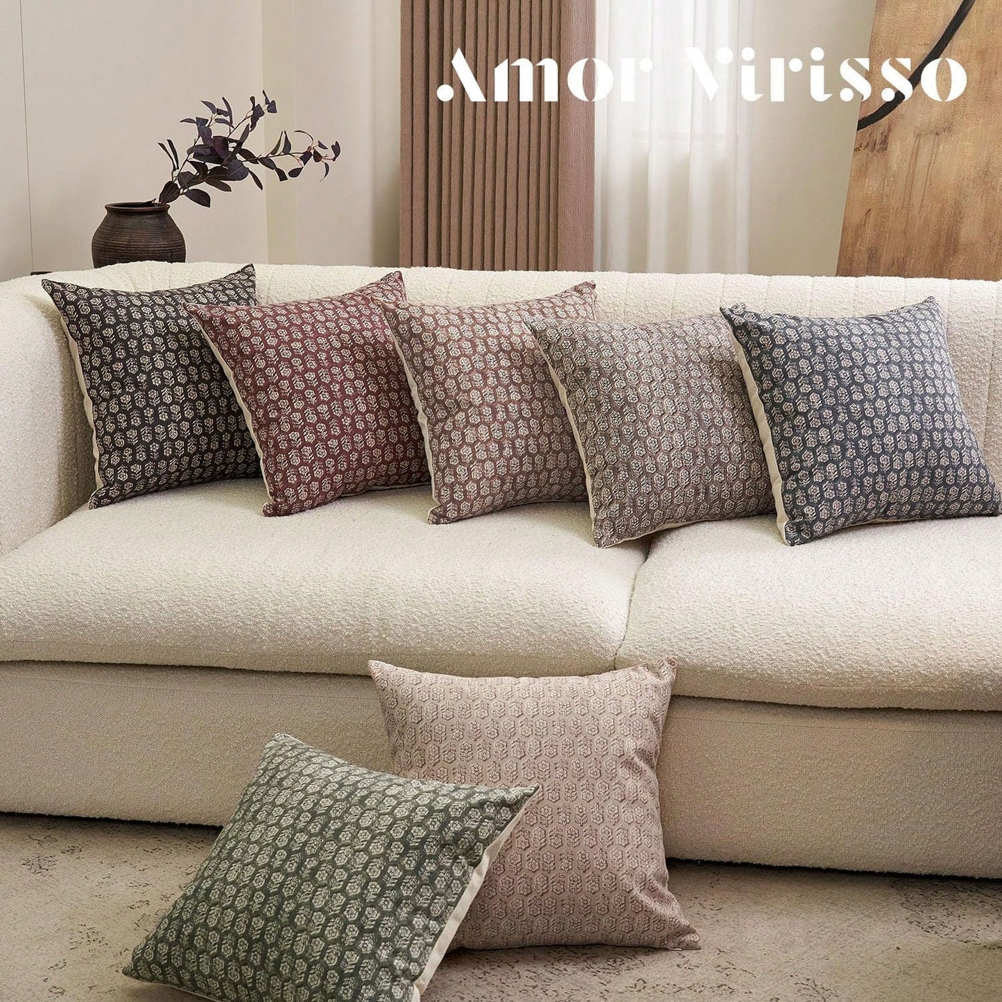 1pc Floral Pillowcase, Neutral Color Farmhouse Style Living Room Throw Pillow Cover, Decorative Cushion Cover, Sofa Pillowcase, Suitable For Living Room, Sofa, Bed, Bedroom And Other Scenes