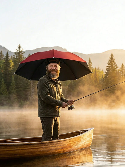 1pc Foldable Head Umbrella Hat, Outdoor Portable Umbrella Camping Beach Head Hats,Windproof Fishing Head Wearing Sunshade Rain Gear, Head-Mounted Umbrella For Spring Summer Picks,Room,Bedroom Decor