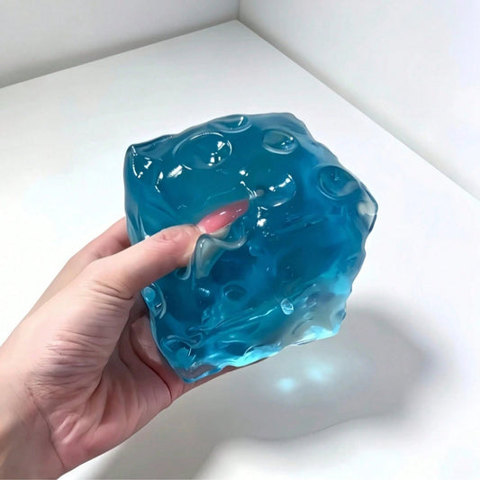 1pc Giant Cheese High-Quality Stress Relief Toy, Cheese Jelly Texture Squeeze Toy, Slow Rebound Desktop Ornament, Relieve Stress, Suitable For Holiday Gifts, Birthday Gifts, Party Gifts, Soft Squeeze