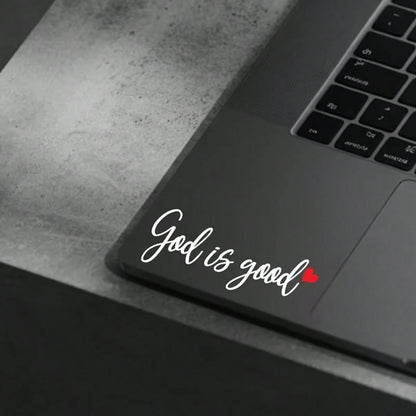 1pc- God Is A Good Mirror Sticker. Inspirational Christian Vinyl Decal With Heart Shape. Suitable For Car Rearview Mirror Windows, Laptops, Motorcycles. Belief Quotes Waterproof Sticker.