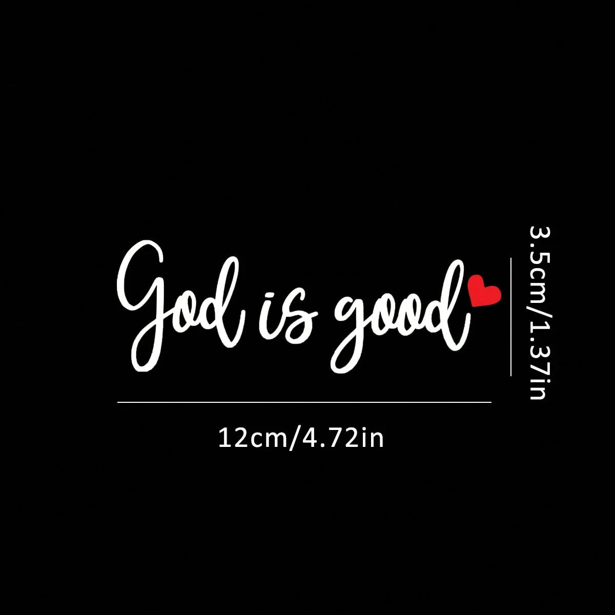 1pc- God Is A Good Mirror Sticker. Inspirational Christian Vinyl Decal With Heart Shape. Suitable For Car Rearview Mirror Windows, Laptops, Motorcycles. Belief Quotes Waterproof Sticker.