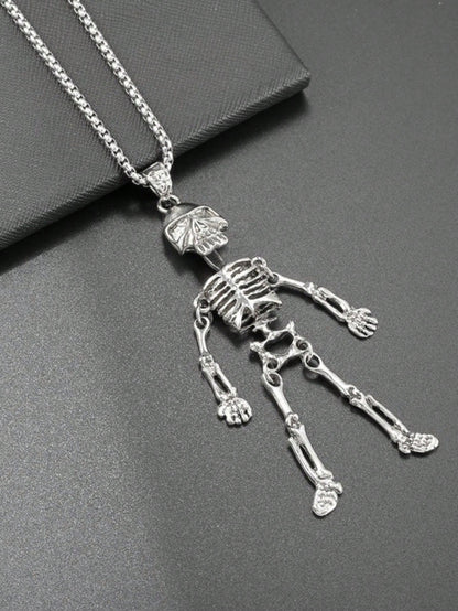 1pc Hip-Hop Style Joint Skeleton Car Rearview Mirror Hanging Ornament, Box Chain Decoration, Fashion Car Interior Accessory, Dual-Use Car Interior Styling And Daily Wear Jewelry Decorative Accessory