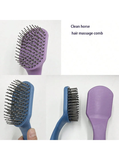 1pc Horse Hair Brush, Anti-Slip Pony Tail Brush, Pet Grooming Brush, Matches Head Brush