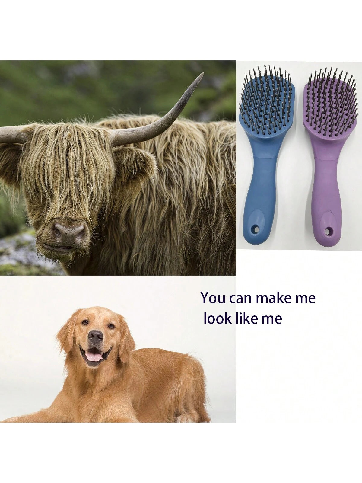 1pc Horse Hair Brush, Anti-Slip Pony Tail Brush, Pet Grooming Brush, Matches Head Brush