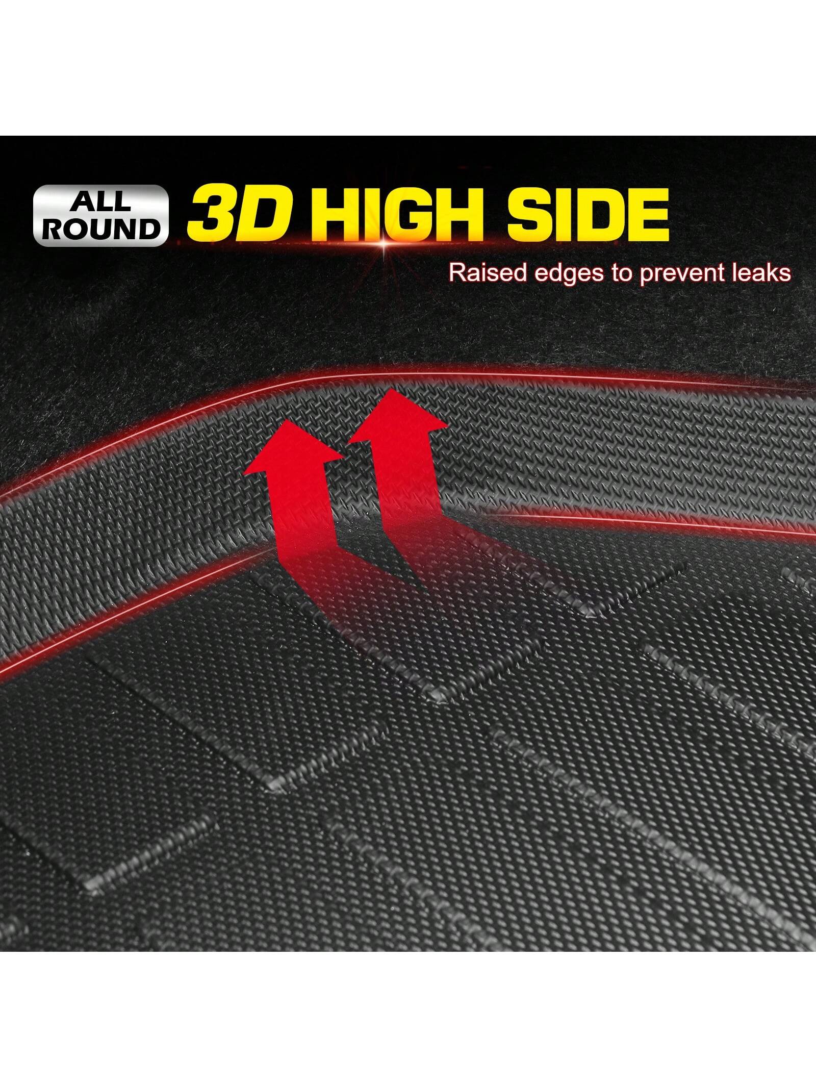 1pc IKON Motorsports Cargo Trunk Liner Fit For 2019-2025 Toyotas' RAV4 TPE Black All Weather Rear Cargo Mat Valentine Gift