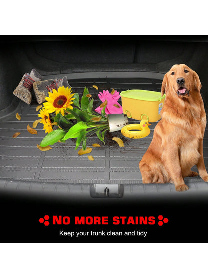 1pc IKON Motorsports Cargo Trunk Liner Fit For 2019-2025 Toyotas' RAV4 TPE Black All Weather Rear Cargo Mat Valentine Gift