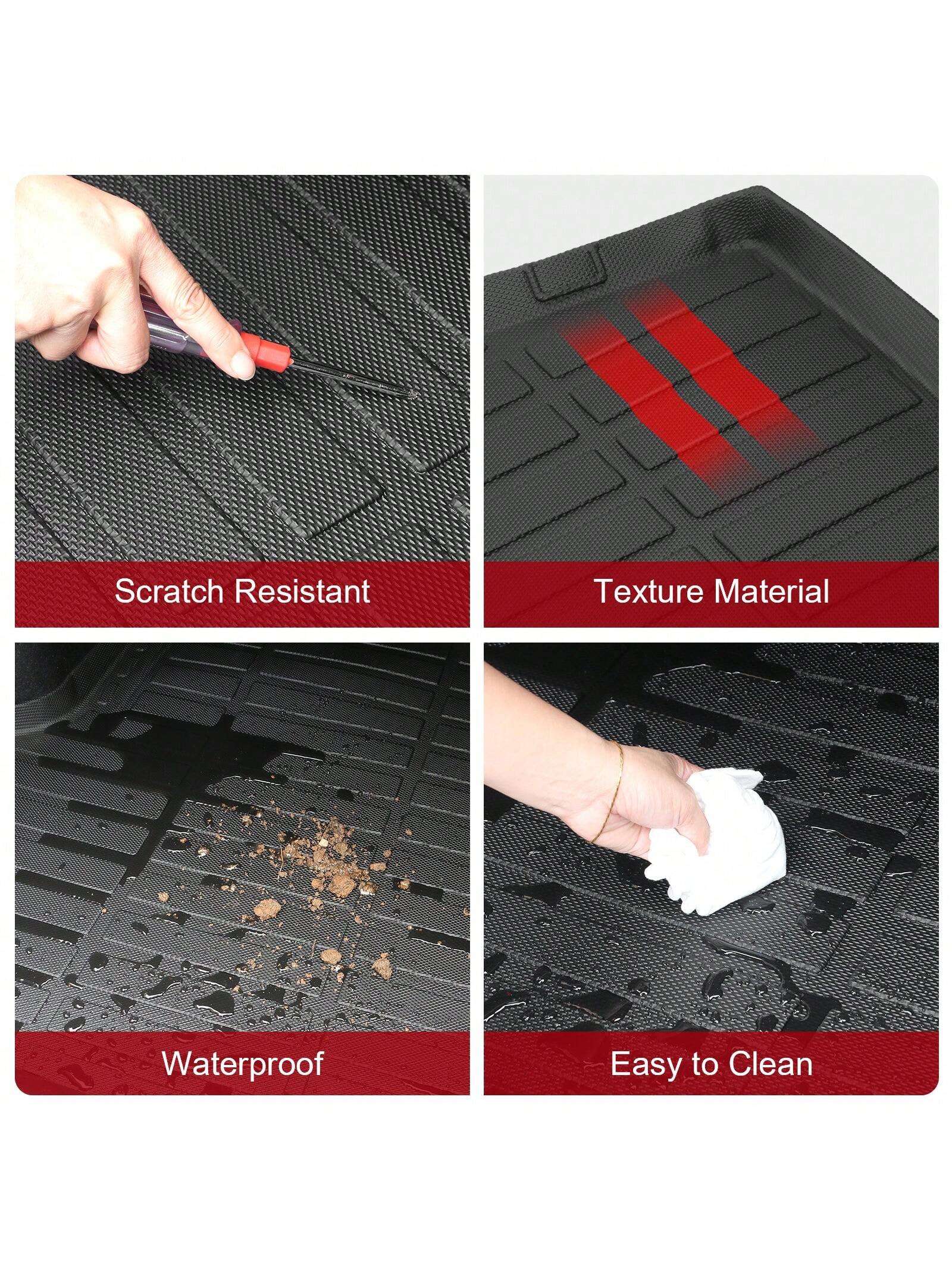 1pc IKON Motorsports Cargo Trunk Liner Fit For 2019-2025 Toyotas' RAV4 TPE Black All Weather Rear Cargo Mat Valentine Gift
