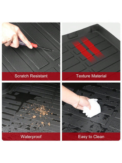1pc IKON Motorsports Cargo Trunk Liner Fit For 2019-2025 Toyotas' RAV4 TPE Black All Weather Rear Cargo Mat Valentine Gift