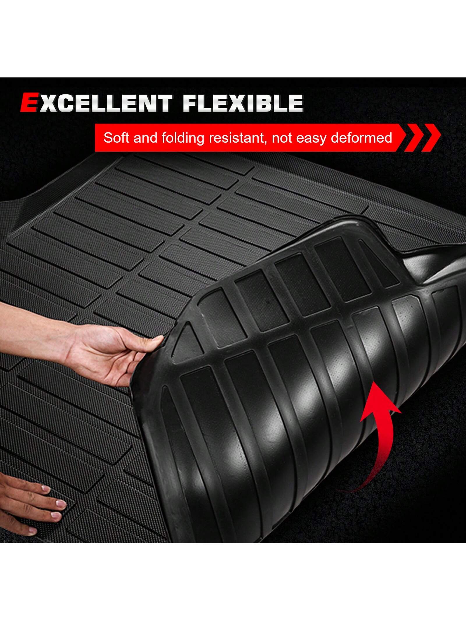 1pc IKON Motorsports Cargo Trunk Liner Fit For 2019-2025 Toyotas' RAV4 TPE Black All Weather Rear Cargo Mat Valentine Gift