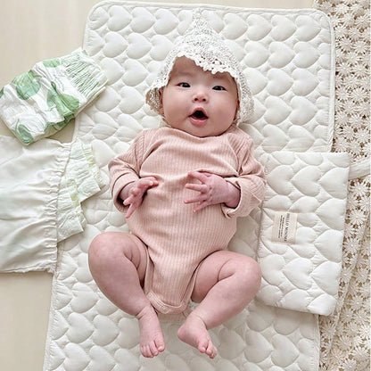1pc INS Korean New Khaki Plaid Baby Waterproof Urine Pad, Convenient Multifunctional Leak-Proof Diaper Bag