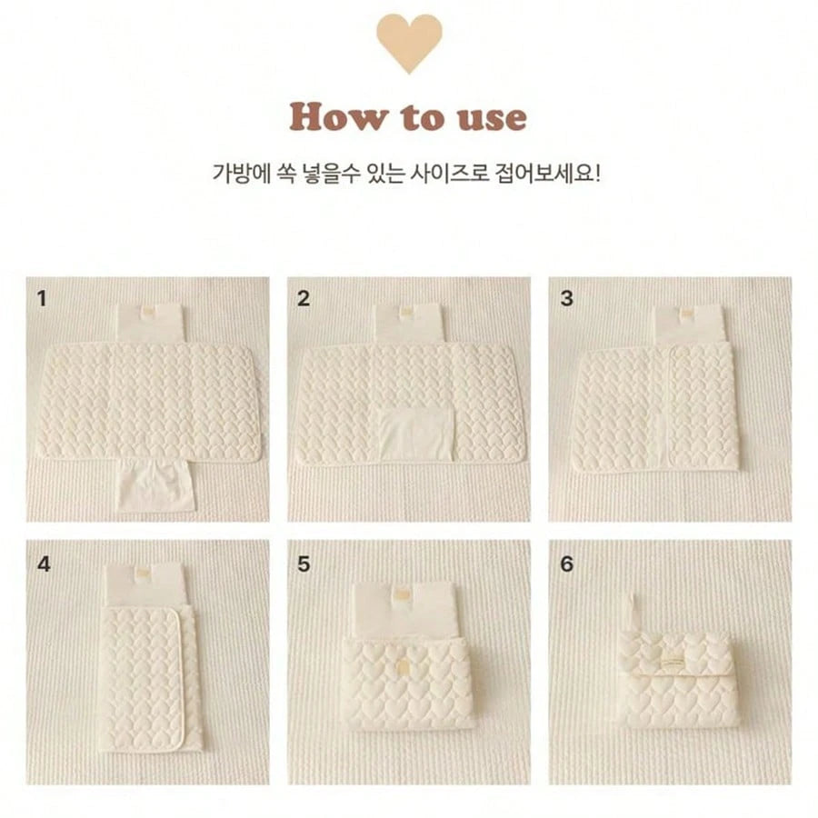 1pc INS Korean New Khaki Plaid Baby Waterproof Urine Pad, Convenient Multifunctional Leak-Proof Diaper Bag