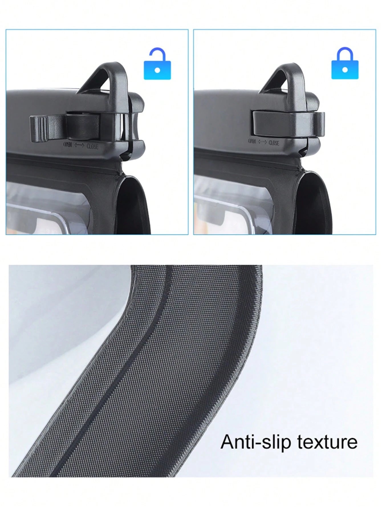 1pc IPX8 Dual Capacity Waterproof Phone Bag Large Waterproof Mobile Phone Pouch Diving Waterproof Bag With Two Lock Buckles, Including Two Separating Bags