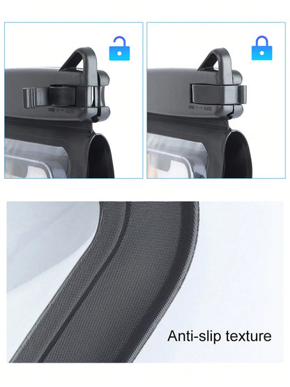 1pc IPX8 Dual Capacity Waterproof Phone Bag Large Waterproof Mobile Phone Pouch Diving Waterproof Bag With Two Lock Buckles, Including Two Separating Bags