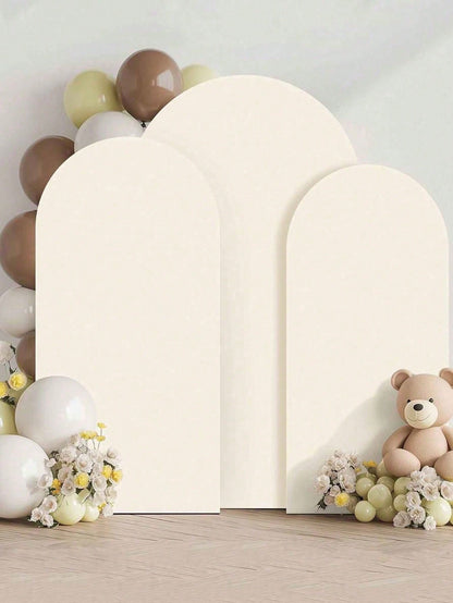 1pc Ivory White Arch Backdrop, Baby Shower Backdrop, Double-Sided Elastic Coated Fabric Arch Backdrop, Gender Reveal Party Supplies Arch Cover, Theme Party Photo Backdrop, Birthday Party, Multiple Siz
