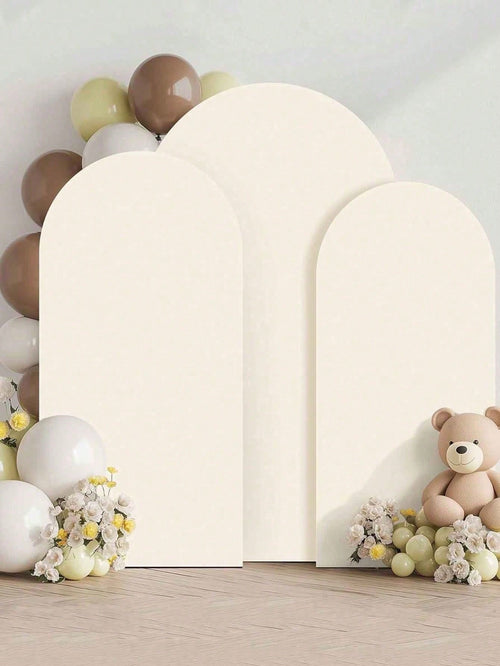 1pc Ivory White Arch Backdrop, Baby Shower Backdrop, Double-Sided Elastic Coated Fabric Arch Backdrop, Gender Reveal Party Supplies Arch Cover, Theme Party Photo Backdrop, Birthday Party, Multiple Siz