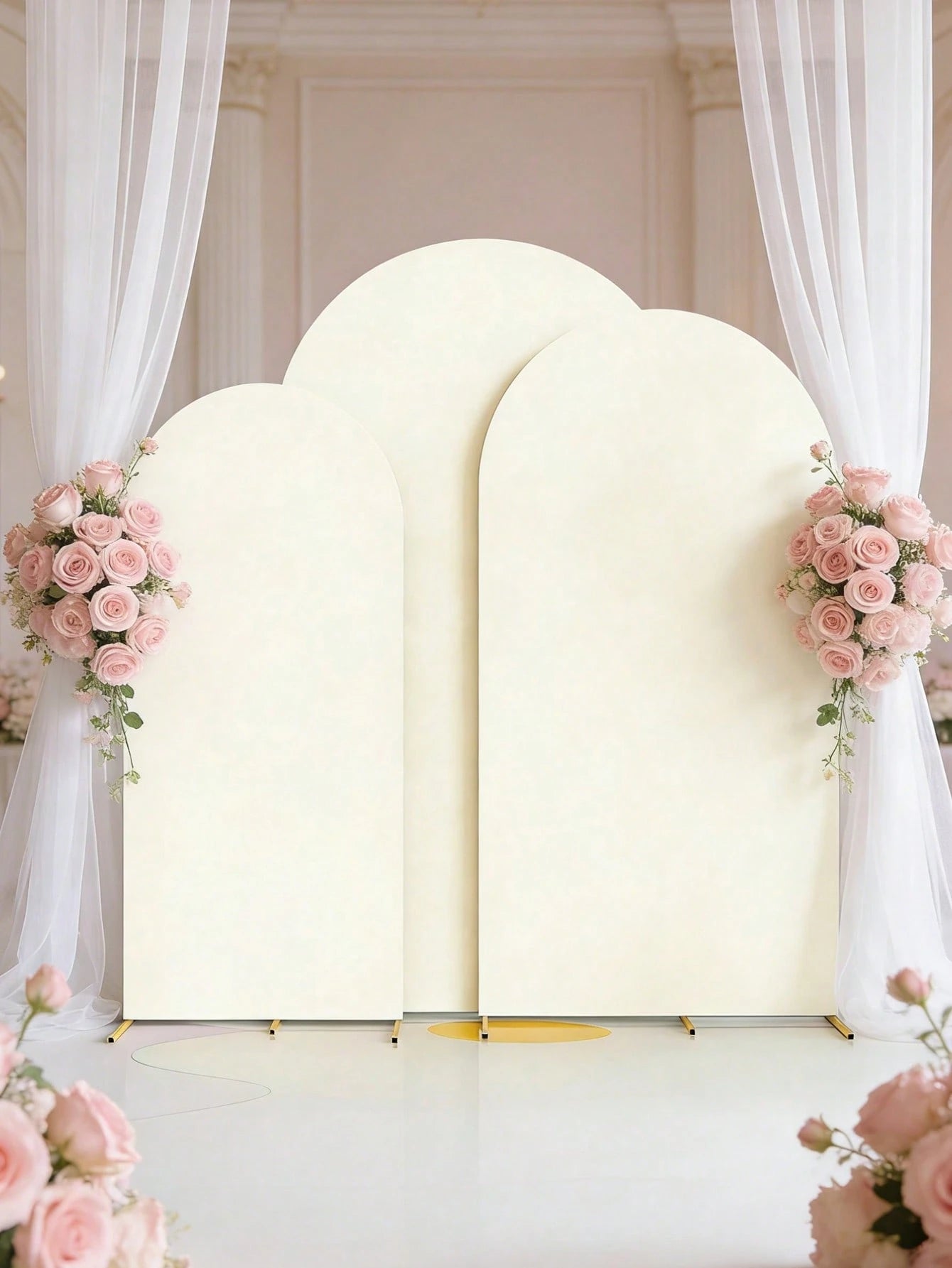 1pc Ivory White Arch Backdrop, Baby Shower Backdrop, Double-Sided Elastic Coated Fabric Arch Backdrop, Gender Reveal Party Supplies Arch Cover, Theme Party Photo Backdrop, Birthday Party, Multiple Siz