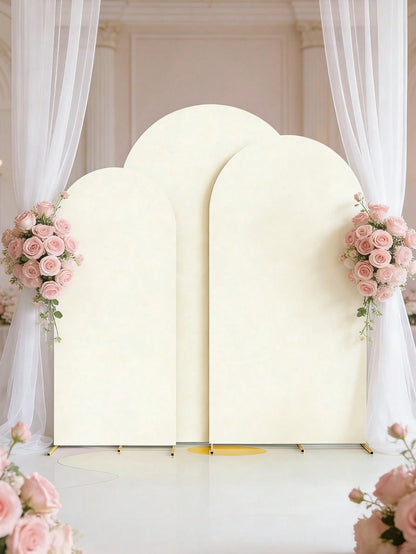 1pc Ivory White Arch Backdrop, Baby Shower Backdrop, Double-Sided Elastic Coated Fabric Arch Backdrop, Gender Reveal Party Supplies Arch Cover, Theme Party Photo Backdrop, Birthday Party, Multiple Siz