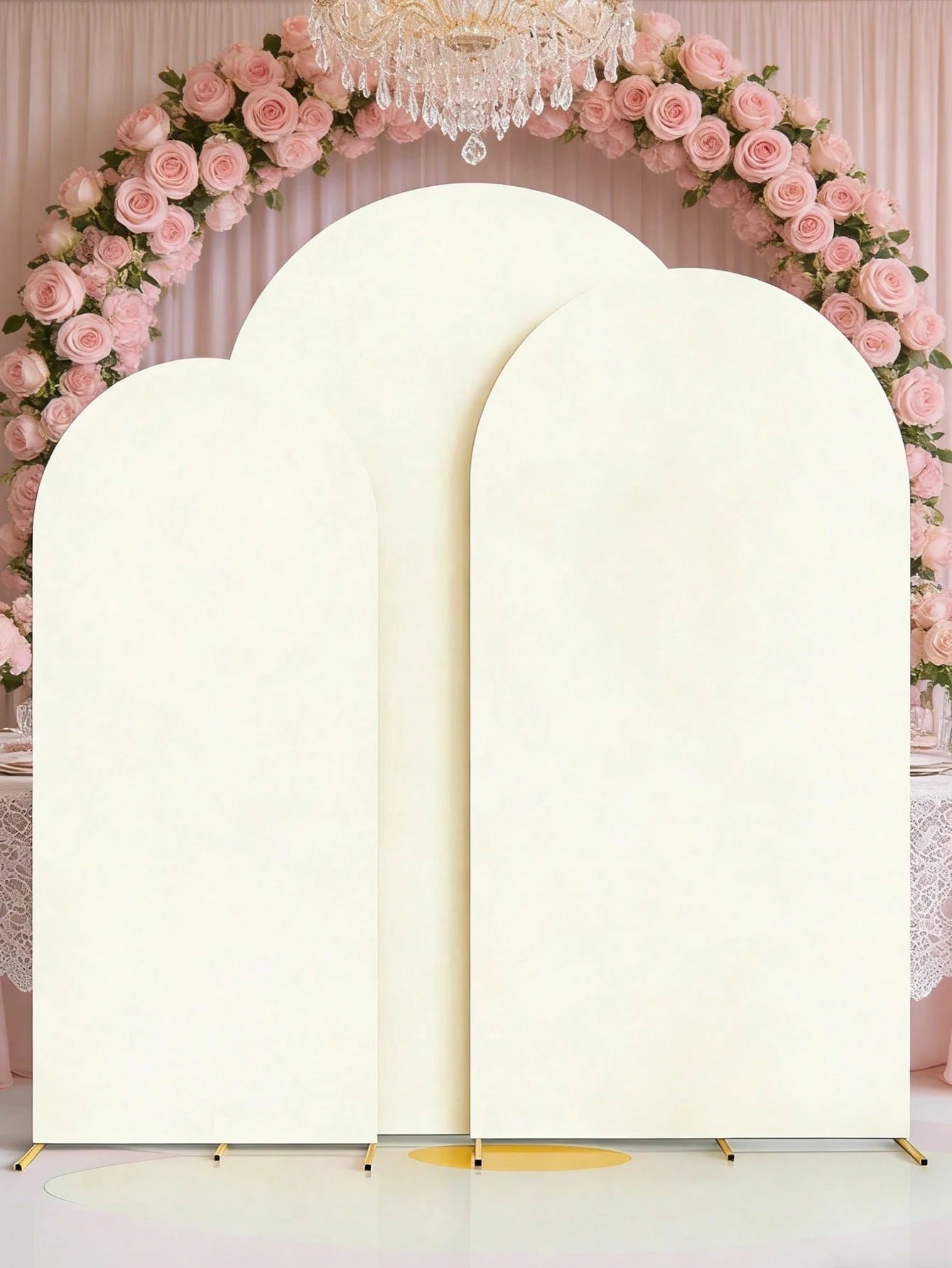 1pc Ivory White Arch Backdrop, Baby Shower Backdrop, Double-Sided Elastic Coated Fabric Arch Backdrop, Gender Reveal Party Supplies Arch Cover, Theme Party Photo Backdrop, Birthday Party, Multiple Siz