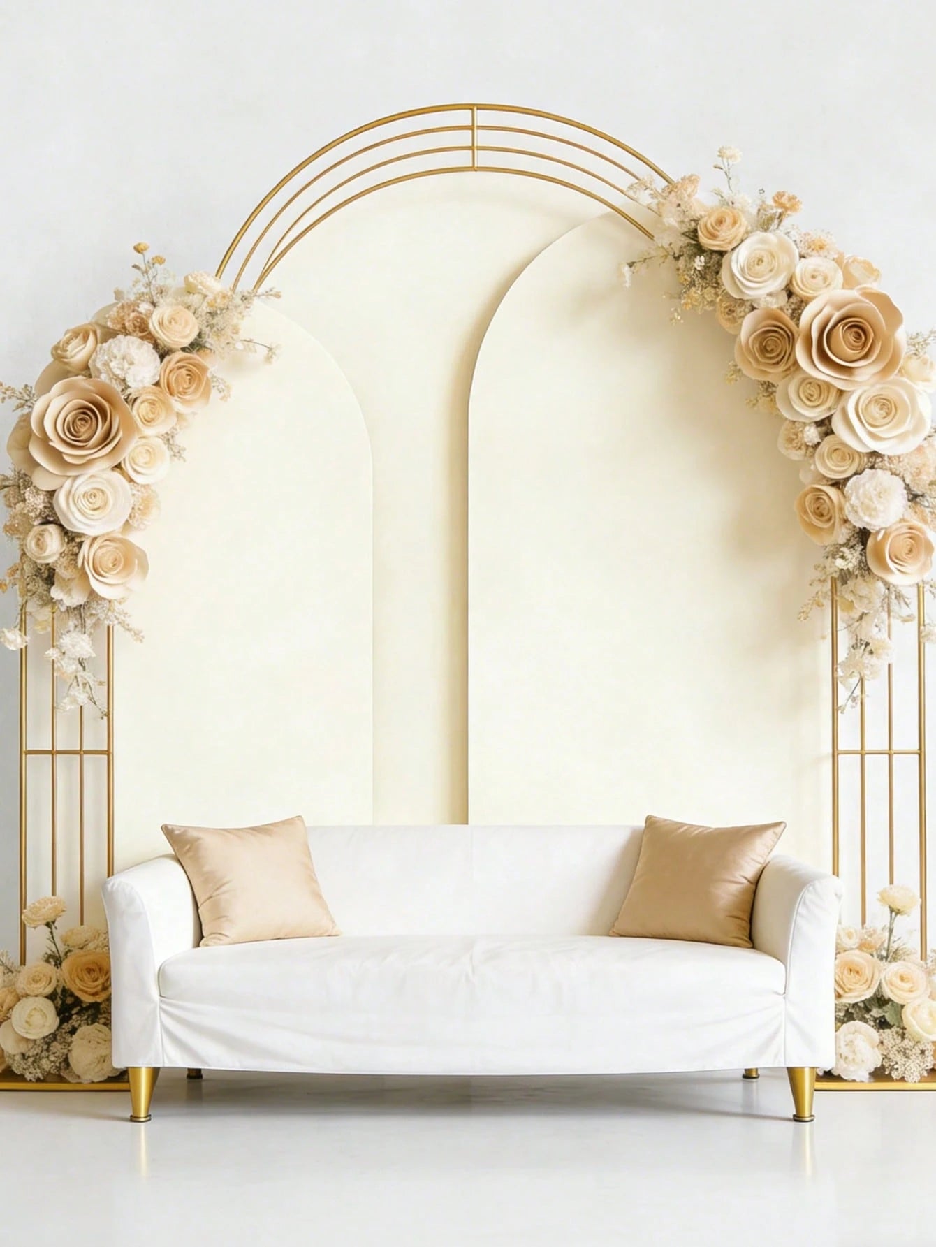 1pc Ivory White Arch Backdrop, Baby Shower Backdrop, Double-Sided Elastic Coated Fabric Arch Backdrop, Gender Reveal Party Supplies Arch Cover, Theme Party Photo Backdrop, Birthday Party, Multiple Siz