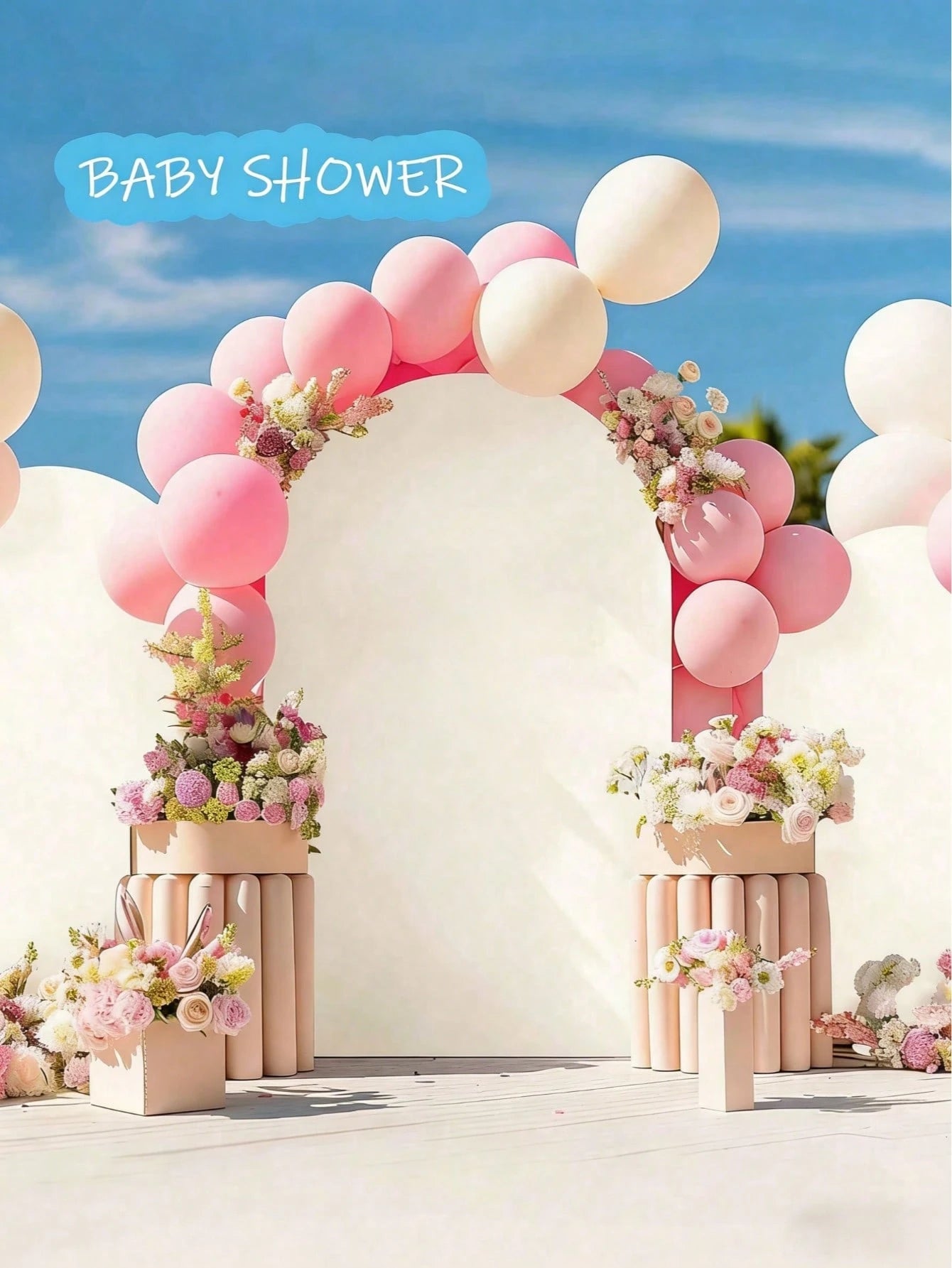 1pc Ivory White Arch Backdrop, Baby Shower Backdrop, Double-Sided Elastic Coated Fabric Arch Backdrop, Gender Reveal Party Supplies Arch Cover, Theme Party Photo Backdrop, Birthday Party, Multiple Siz