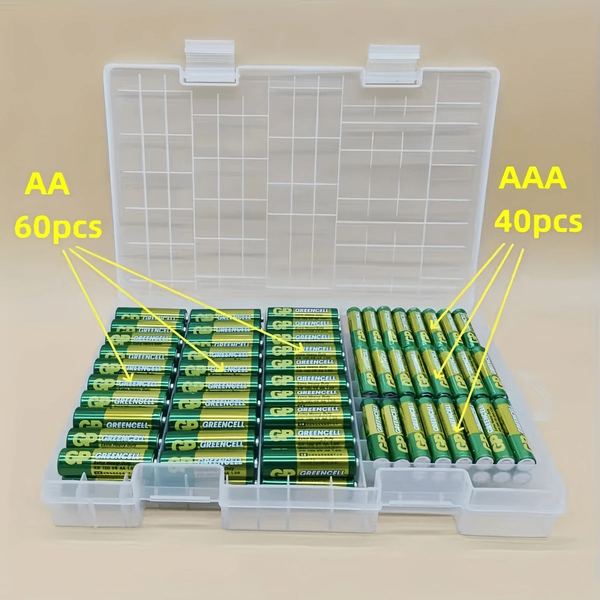 1pc Large Capacity Battery Storage Box, Suitable For AA/Battery Box, 9V Battery/AAA Battery And Multi-Section Battery Storage, Battery Storage, Multi-Function Battery Slot, Storage Plastic Box, Transp
