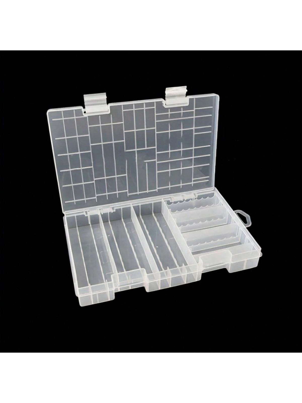 1pc Large Capacity Battery Storage Box, Suitable For AA/Battery Box, 9V Battery/AAA Battery And Multi-Section Battery Storage, Battery Storage, Multi-Function Battery Slot, Storage Plastic Box, Transp