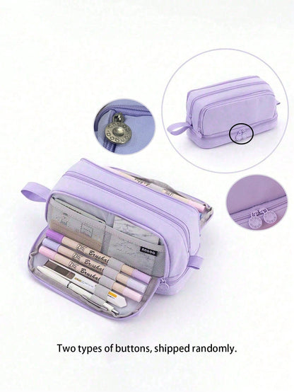 1pc Large Capacity Pencil Case, Multifunctional Student Pencil Box, Portable Big Pen Bag, Storage Box, Stationery Gift, Back To S, First Day Of School