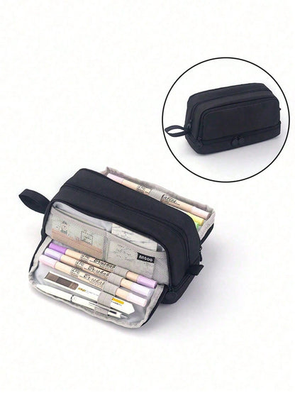 1pc Large Capacity Pencil Case, Multifunctional Student Pencil Box, Portable Big Pen Bag, Storage Box, Stationery Gift, Back To S, First Day Of School