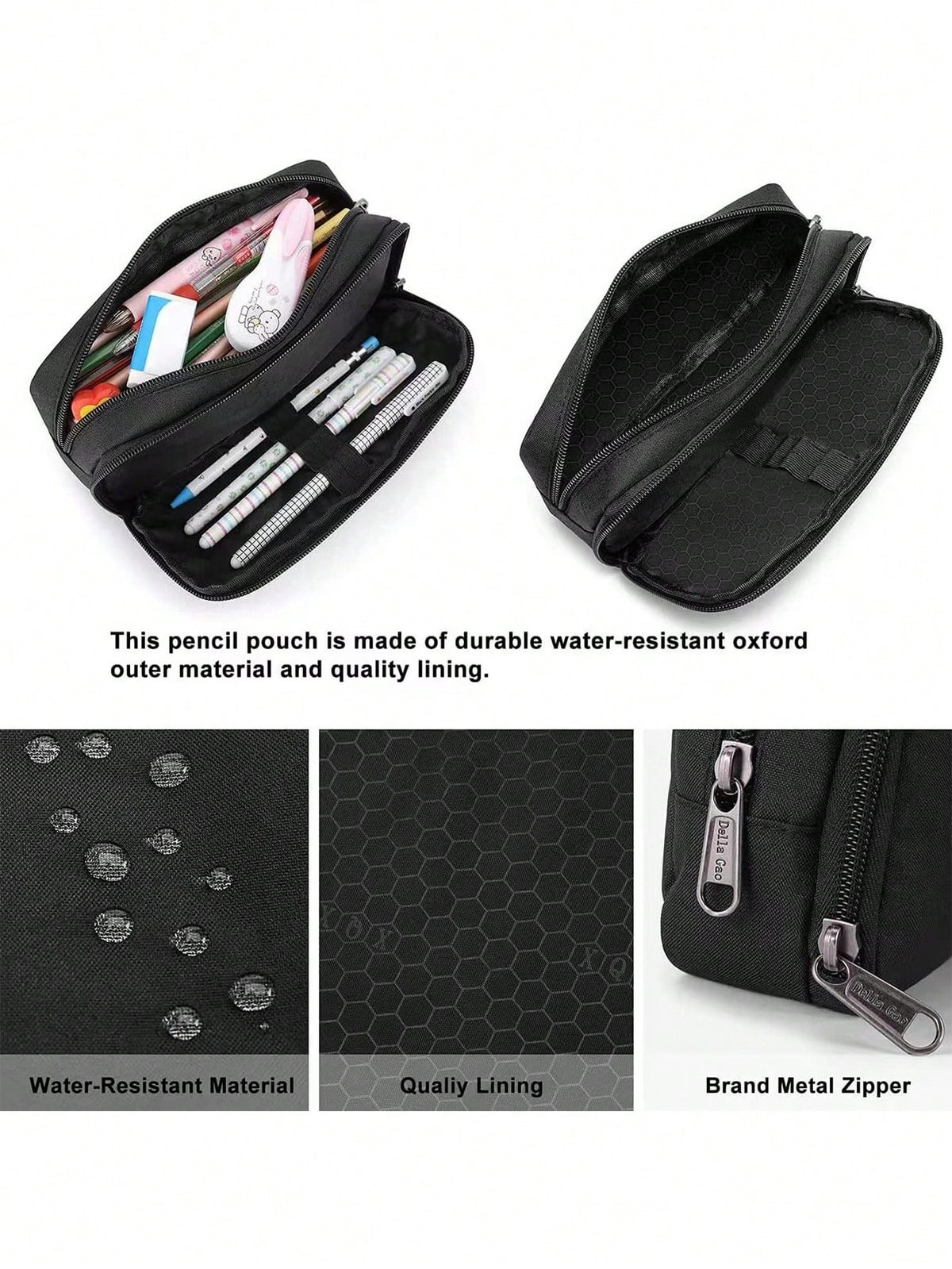 1pc Large Capacity Pencil Case Set, Double Layer Minimalist Pencil Case, Multi-Functional Stationery Storage, Suitable For School, First Day Of School