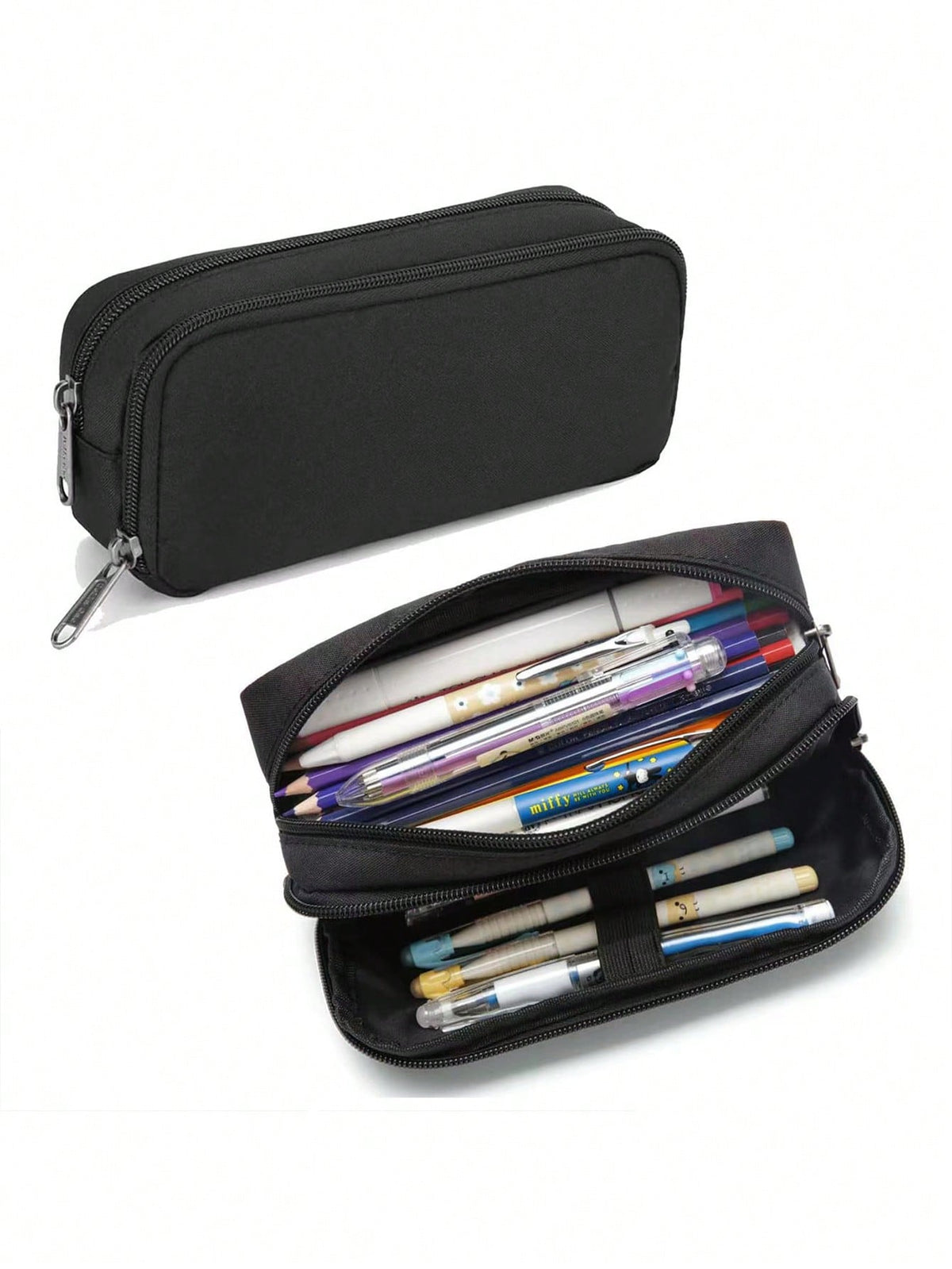 1pc Large Capacity Pencil Case Set, Double Layer Minimalist Pencil Case, Multi-Functional Stationery Storage, Suitable For School, First Day Of School