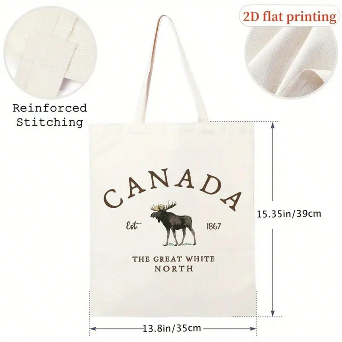 1pc Large Food & Wine Themed Canvas Tote Bag- Durable Polyester Grocery Bag With Sturdy Handles, 9.8x11.8in, Playful Illustration Of Wine, Cheese, Fruits & Vegetables, Perfect For Shopping, Beach