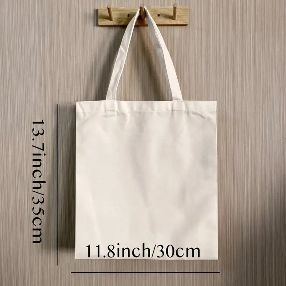1pc Large Food & Wine Themed Canvas Tote Bag- Durable Polyester Grocery Bag With Sturdy Handles, 9.8x11.8in, Playful Illustration Of Wine, Cheese, Fruits & Vegetables, Perfect For Shopping, Beach