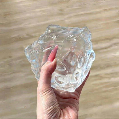 1pc Large Transparent Square Cheese Squishy, Jelly-Like Smooth Slow Rebound Squeeze Toy, Stress Relief Soft Cute Sensory Desktop Decor Toy, Dumpling Squishy