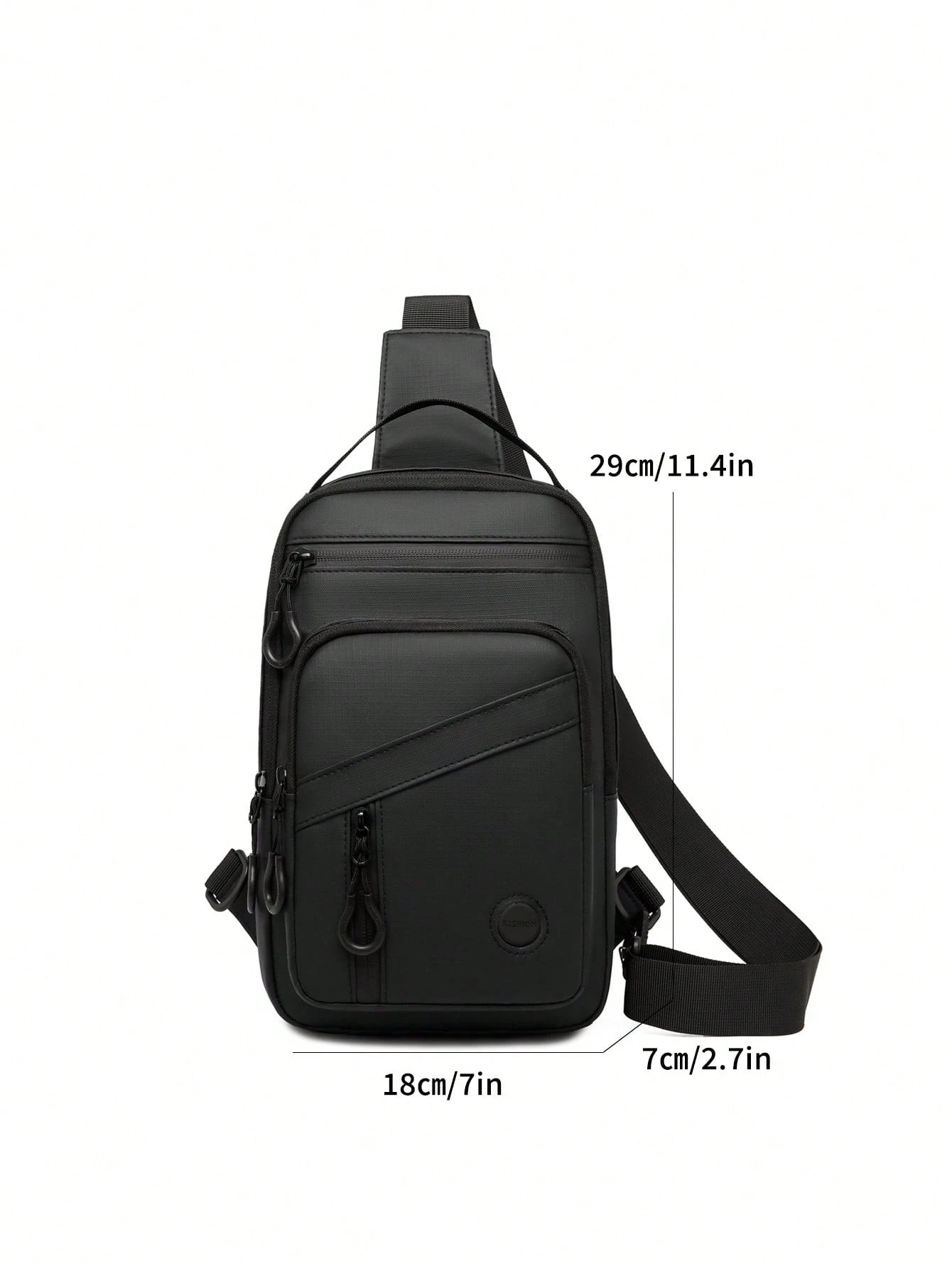 1pc Lightweight Outdoor Chest Bag, Large Capacity Shoulder Bag, Versatile Fashion Sling Bag, Men Sports Messenger Bag, Multi-Zipper Handbag With Multiple Compartments, Suitable For Motorcycle, Cycling